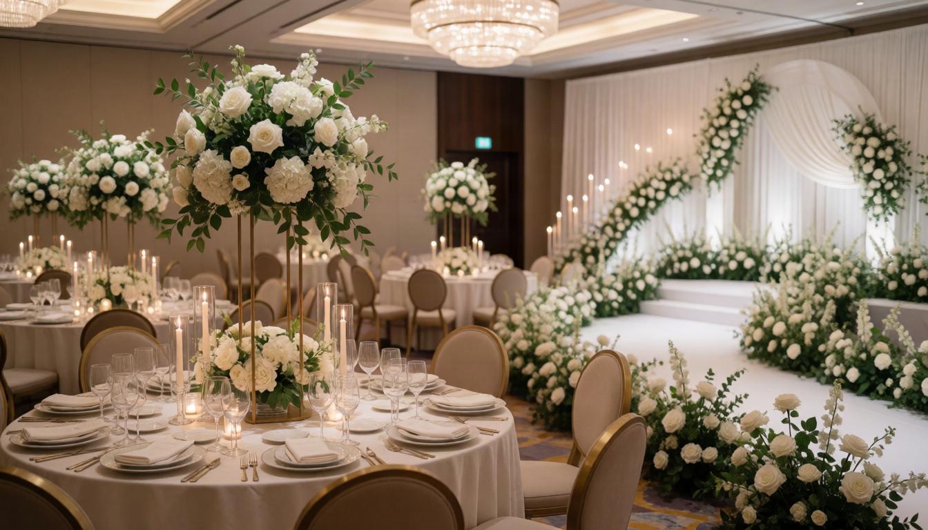 Planned floral setups for venues